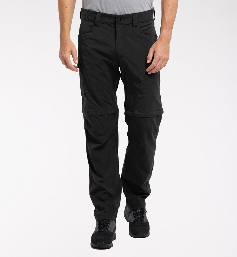 Haglöfs Mens Lite Zip Off Hiking Pants Black New Zealand 37521DIRK